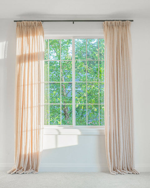 Burlap Grommet Style Sheer Drapery Set