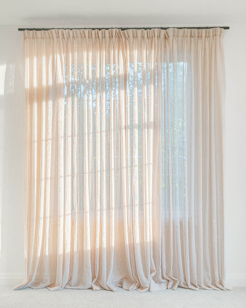 Burlap Grommet Style Sheer Drapery Set