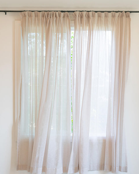 Grace - Pinch Pleat Linen Blend Sheer Drapery