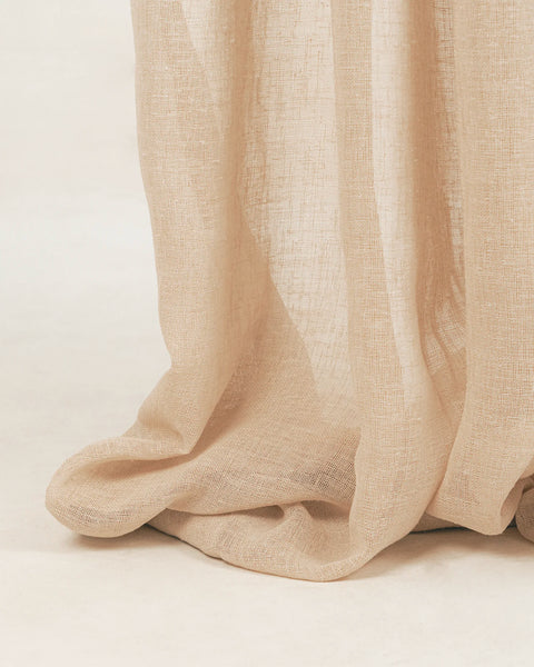 Burlap Grommet Style Sheer Drapery Set