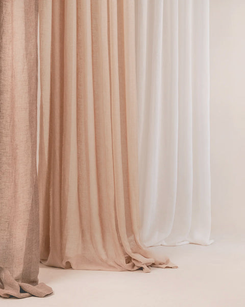 Burlap Grommet Style Sheer Drapery Set