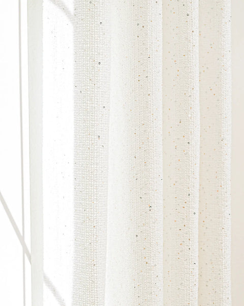 Eden - Grommet Style Sparkle Cotton Blend Sheer Drapery Set