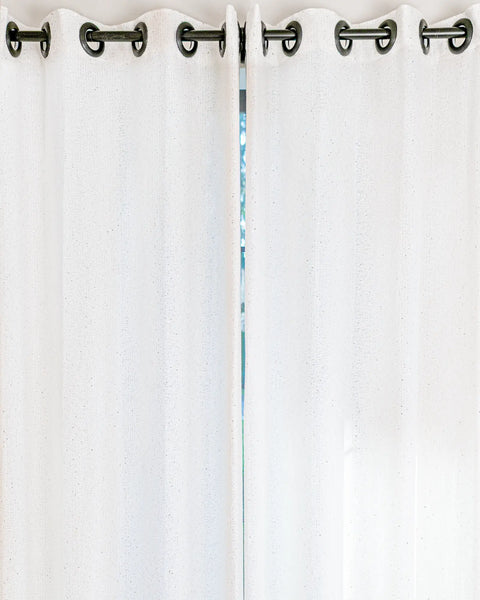 Eden - Grommet Style Sparkle Cotton Blend Sheer Drapery Set