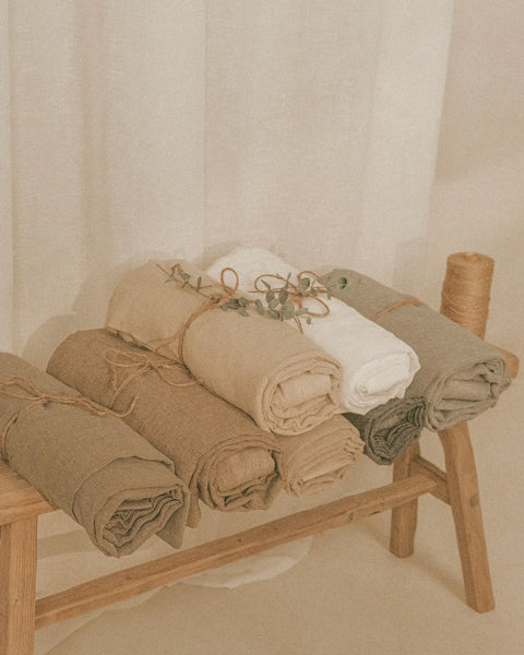 Burlap Grommet Style Sheer Drapery Set