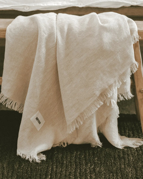 Beach Linen II - 100% European Linen Throw Blanket