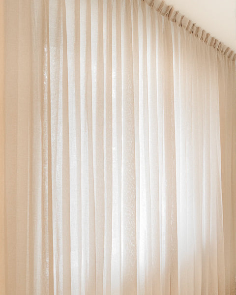 Burlap Grommet Style Sheer Drapery Set