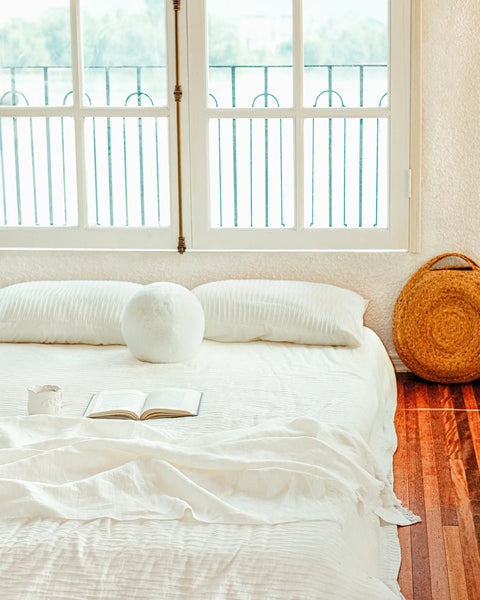 Beach Linen - European Linen & Wool Blend Throw Blanket