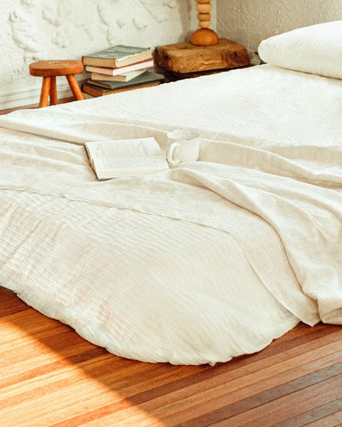 Beach Linen - European Linen & Wool Blend Throw Blanket