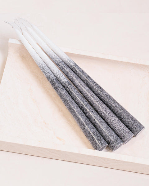 Noir Veil – Feathered Artisan Palm Wax Aromatique Taper Candle