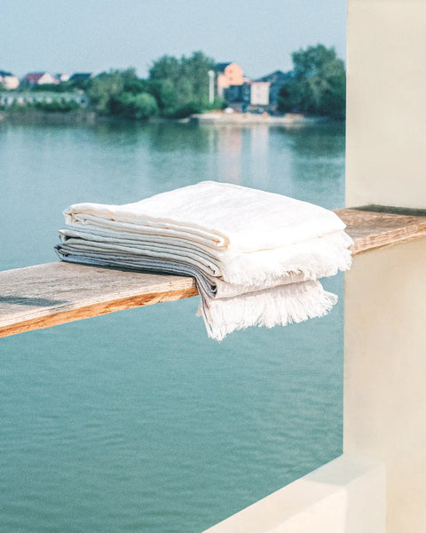 Beach Linen - European Linen & Wool Blend Throw Blanket